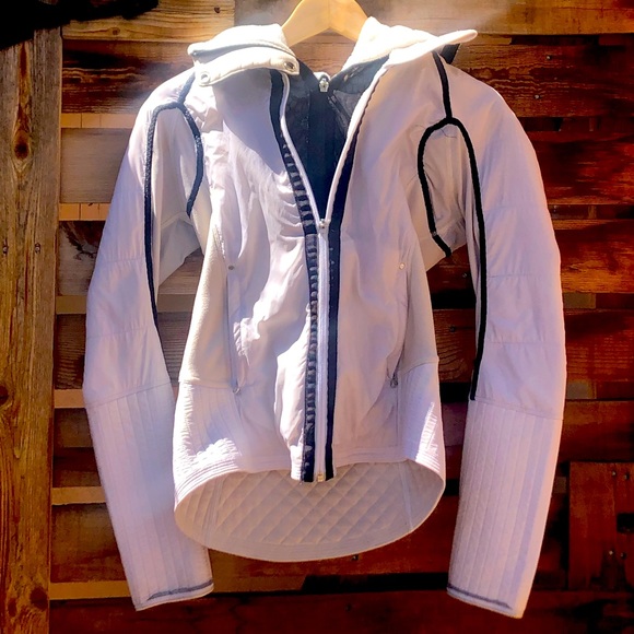 lululemon athletica Jackets & Blazers - Size 4 - White & Black Lululemon Fleece Jacket